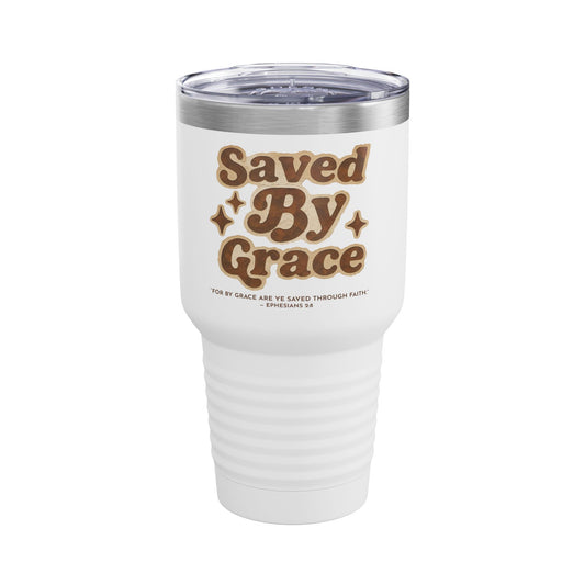 Saved By Grace 30oz Tumbler, Ephesians 2:8 Christian Cup
