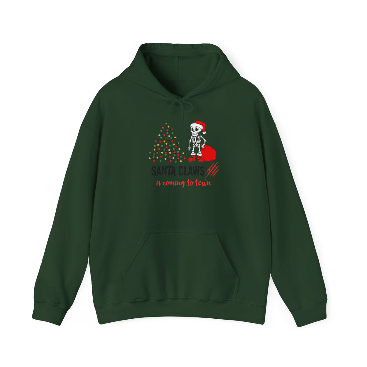 Santa Claws Is Coming to Town Hoodie, Spooky Skeleton Christmas Sweatshirt
