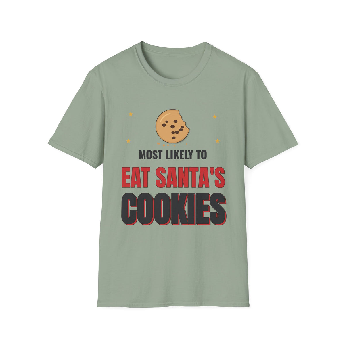Most Likely to Eat Santa's Cookies Light Colored Shirt, Funny Family Christmas Tee