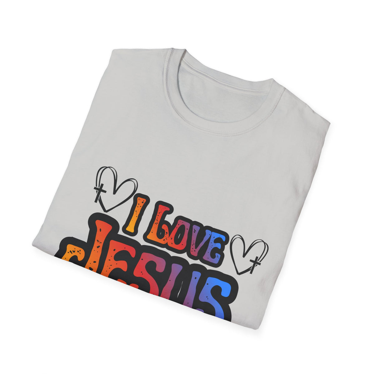 I Love Jesus Shirt, Saved By Grace Colorful Christian Tee