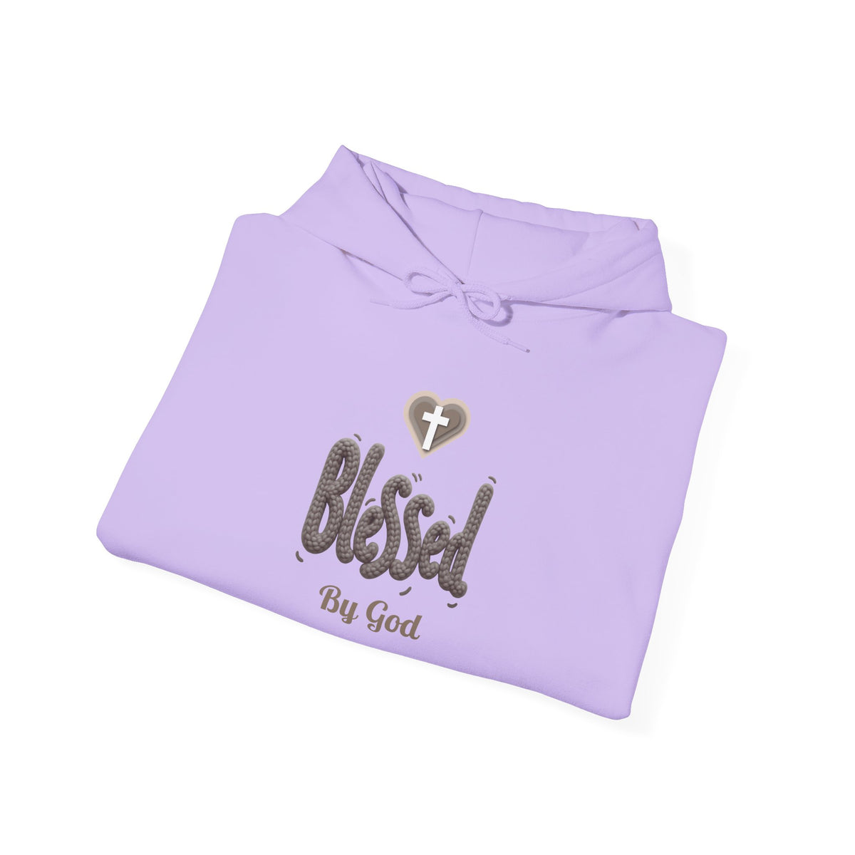 Blessed By God Light Colored Hoodie, Christian Heart Cross Sweatshirt