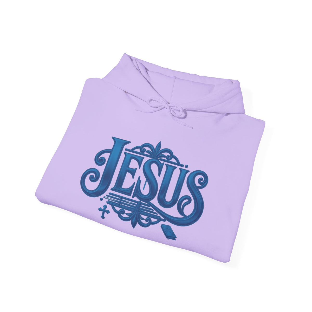 Jesus Blue Scroll Hoodie, Christian Faith Sweatshirt