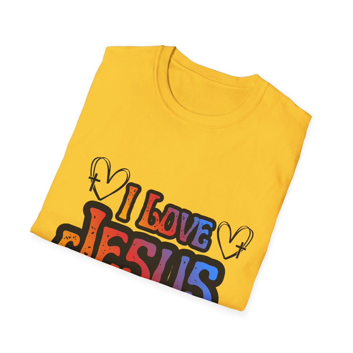 I Love Jesus Shirt, Saved By Grace Colorful Christian Tee