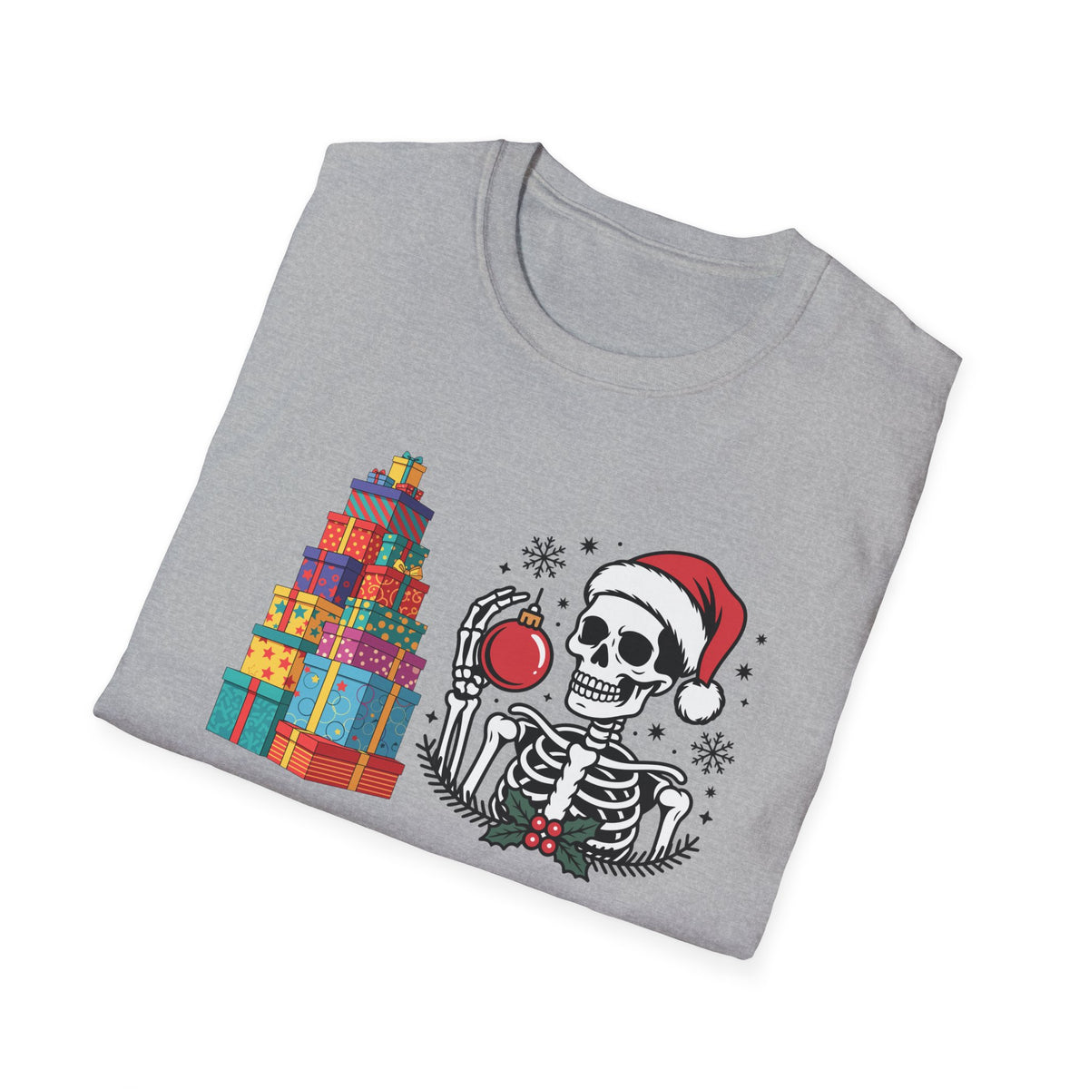 Dead Tired of Christmas Shopping Shirt, Funny Skeleton Holiday Tee