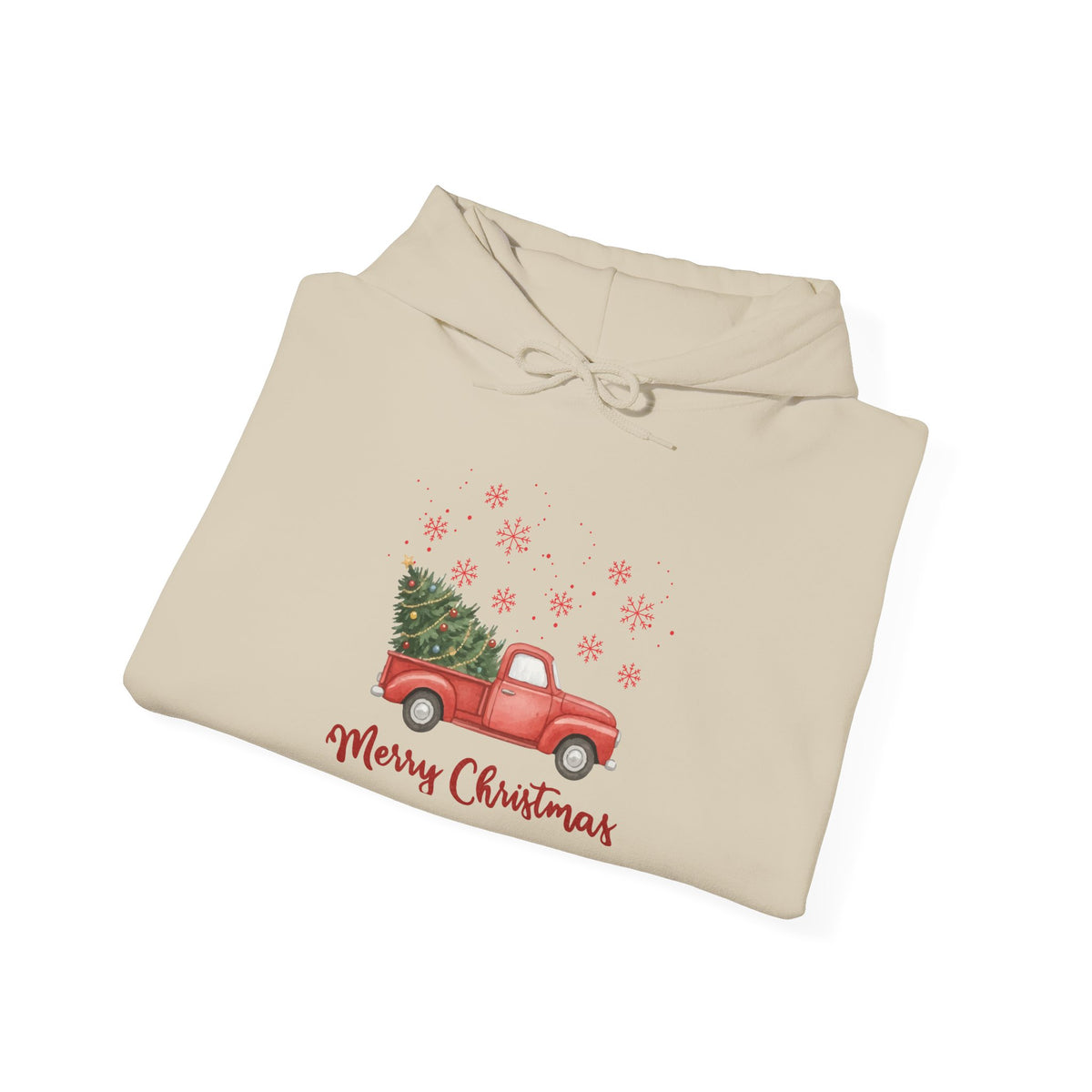 Merry Christmas Red Truck Hoodie, Vintage Christmas Tree Truck Sweatshirt