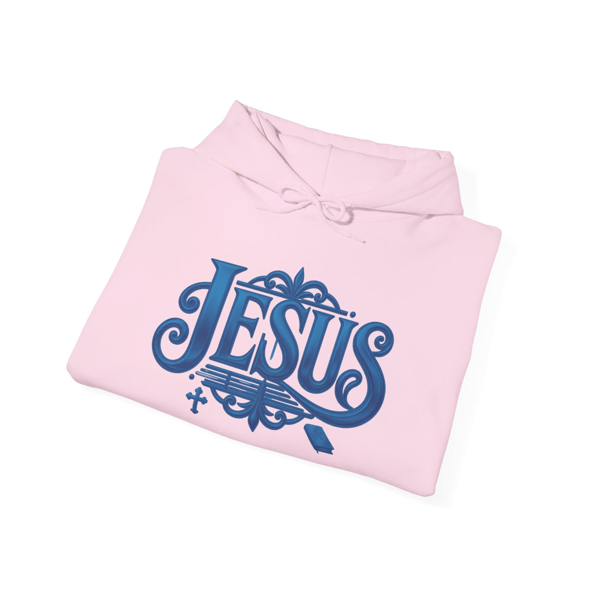 Jesus Blue Scroll Hoodie, Christian Faith Sweatshirt