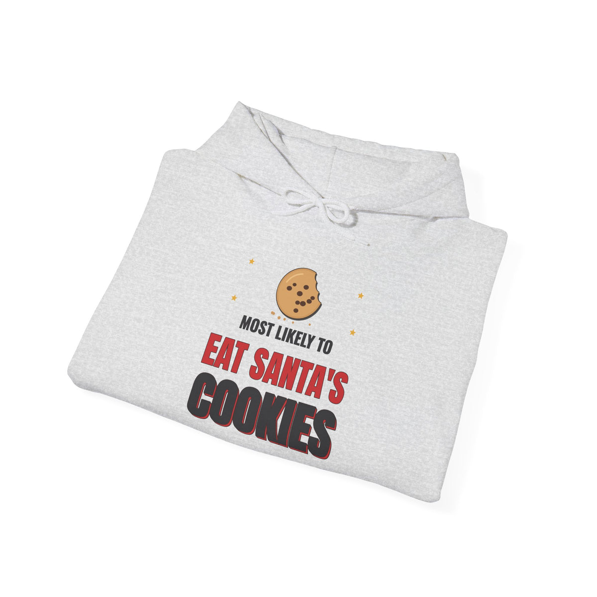 Most Likely to Eat Santa's Cookies Light Colored Hoodie, Funny Family Christmas Sweatshirt