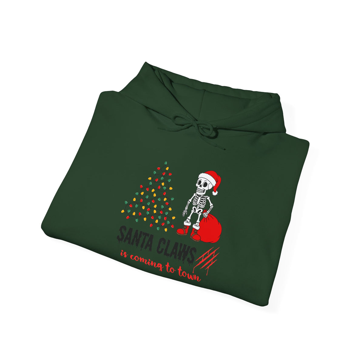 Santa Claws Is Coming to Town Hoodie, Spooky Skeleton Christmas Sweatshirt