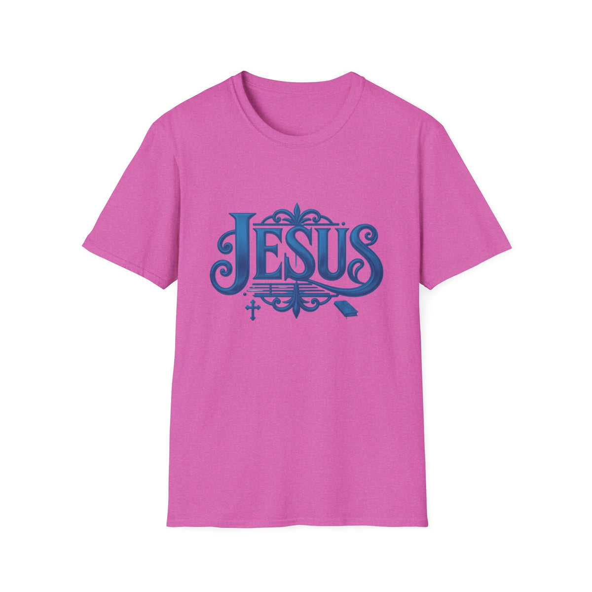 Jesus Blue Scroll Shirt, Christian Faith Tee