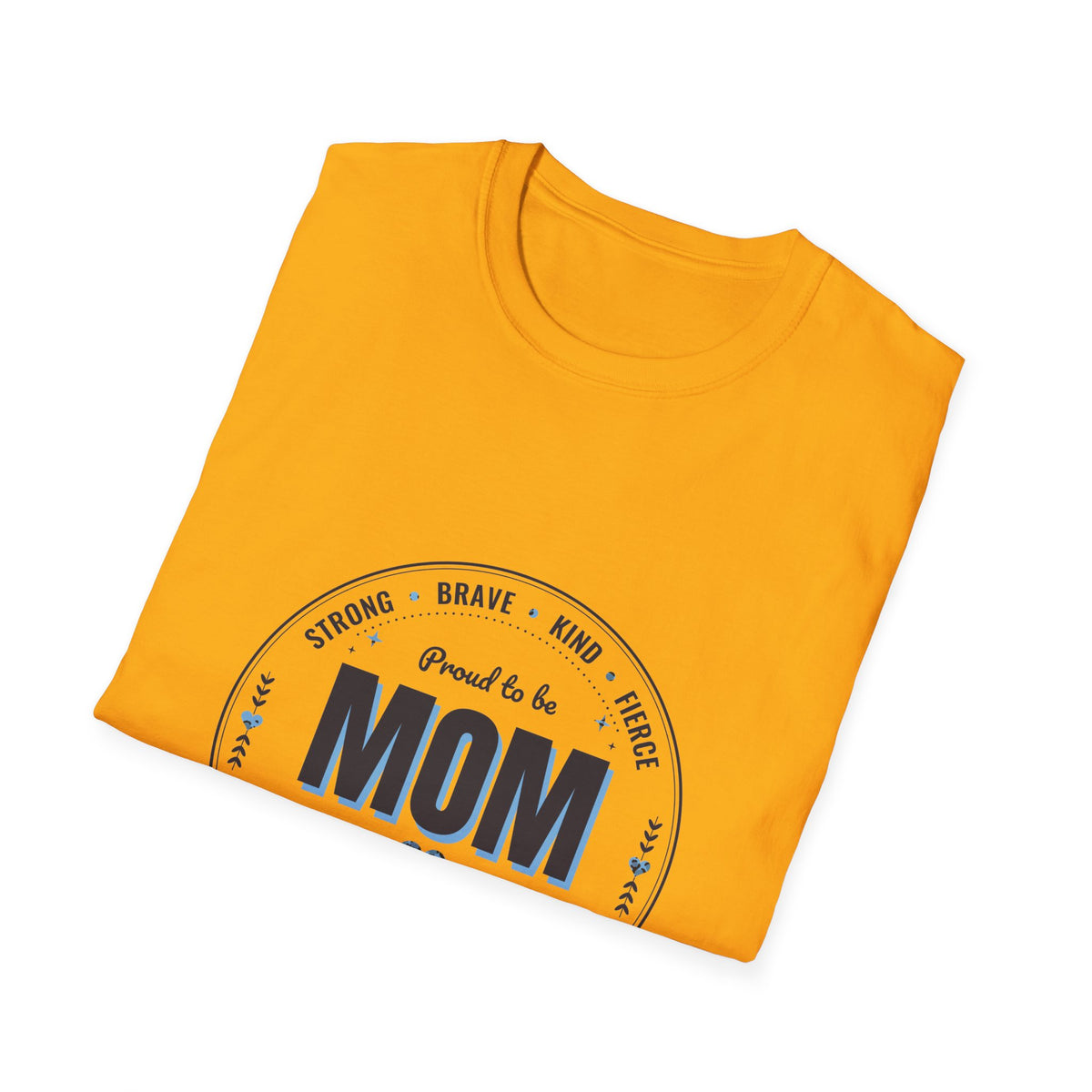 Proud to Be MOM Blue Leopard Light Colored Shirt, Mom Badge Tee
