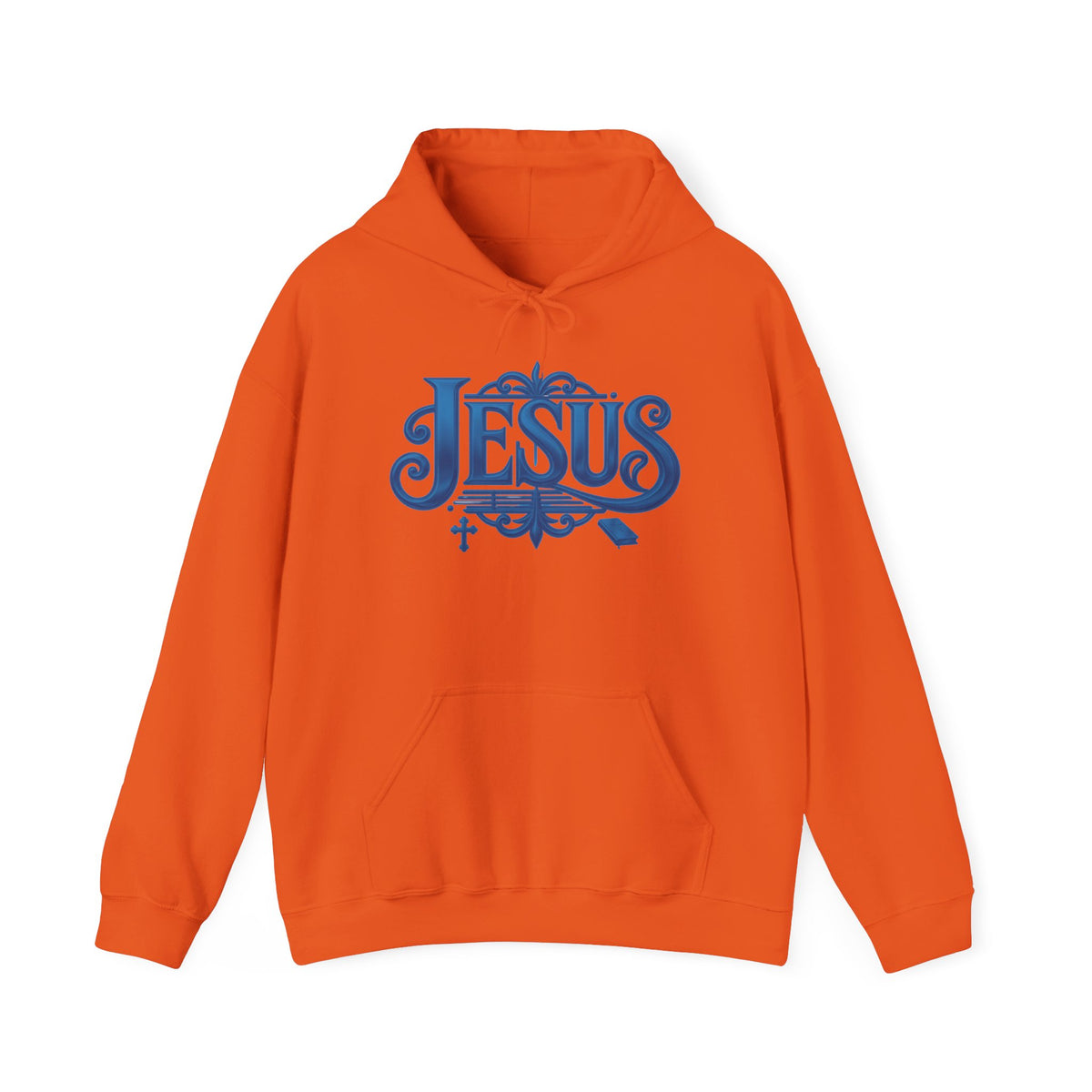 Jesus Blue Scroll Hoodie, Christian Faith Sweatshirt