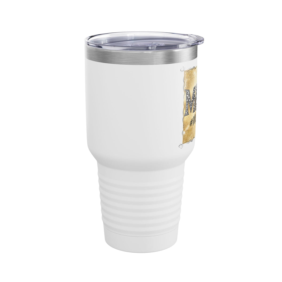 Mom Life Messy Bun 30oz Tumbler, Gold Leopard Mom Cup