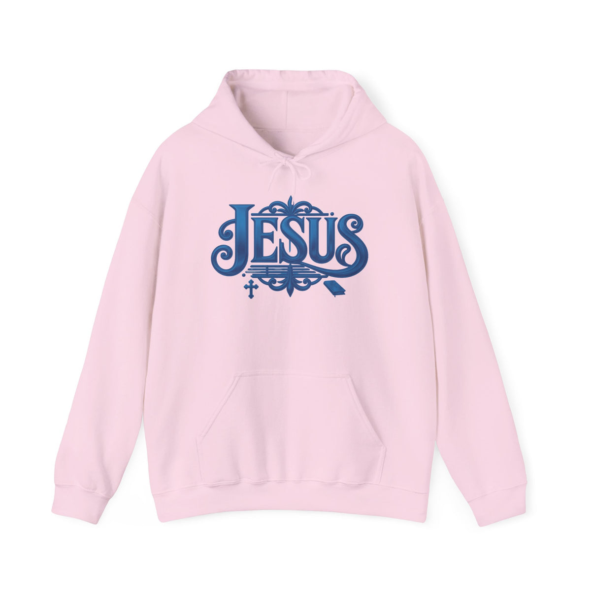 Jesus Blue Scroll Hoodie, Christian Faith Sweatshirt