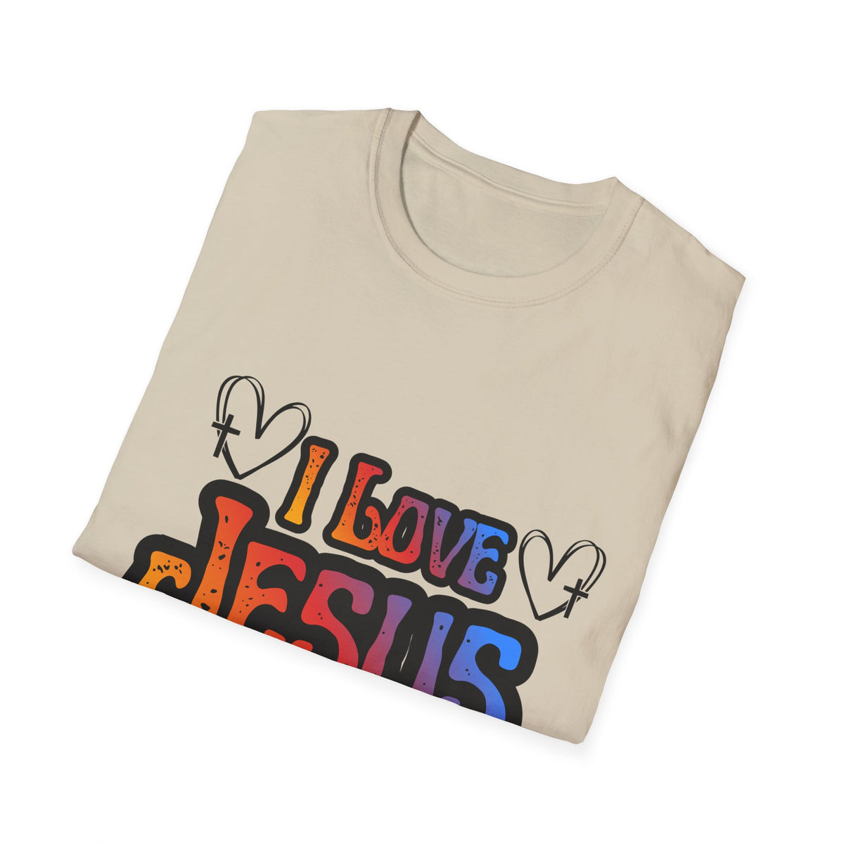 I Love Jesus Shirt, Saved By Grace Colorful Christian Tee