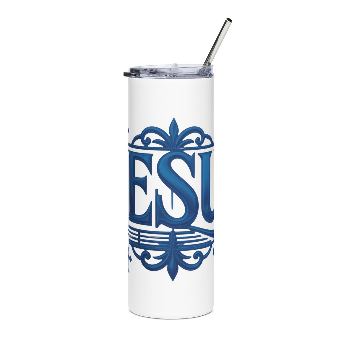 Jesus Blue Scroll 20oz Tumbler, Christian Faith Cup