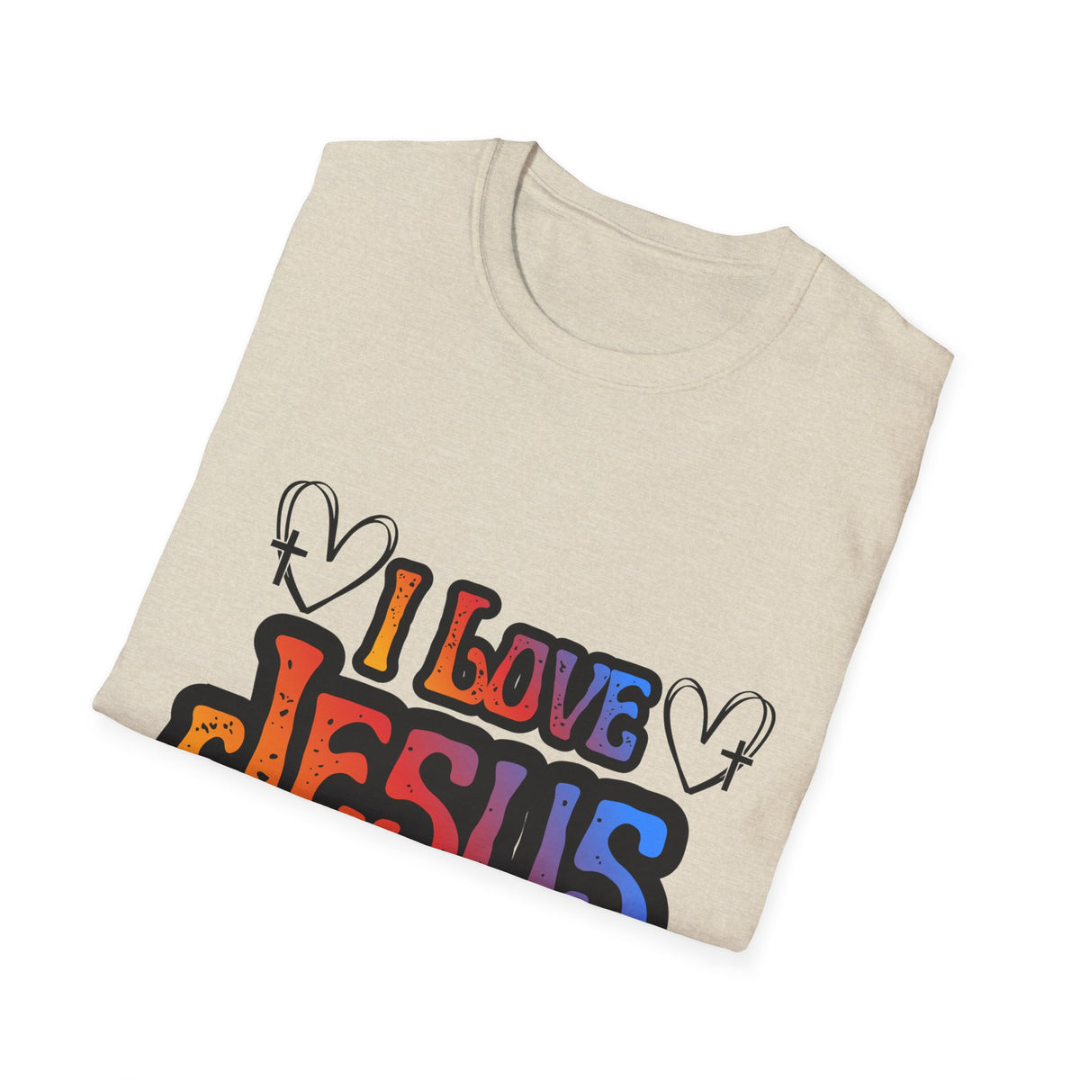 I Love Jesus Shirt, Saved By Grace Colorful Christian Tee