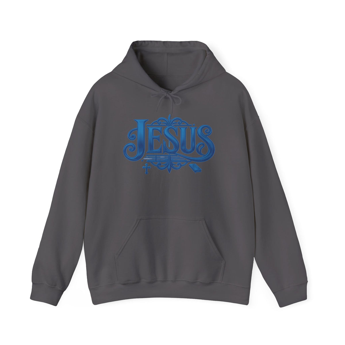Jesus Blue Scroll Hoodie, Christian Faith Sweatshirt