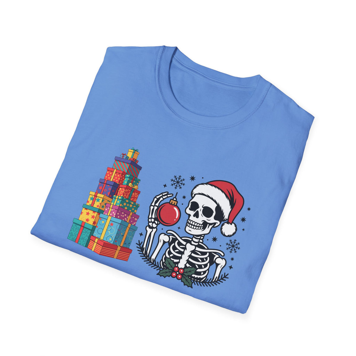 Dead Tired of Christmas Shopping Shirt, Funny Skeleton Holiday Tee