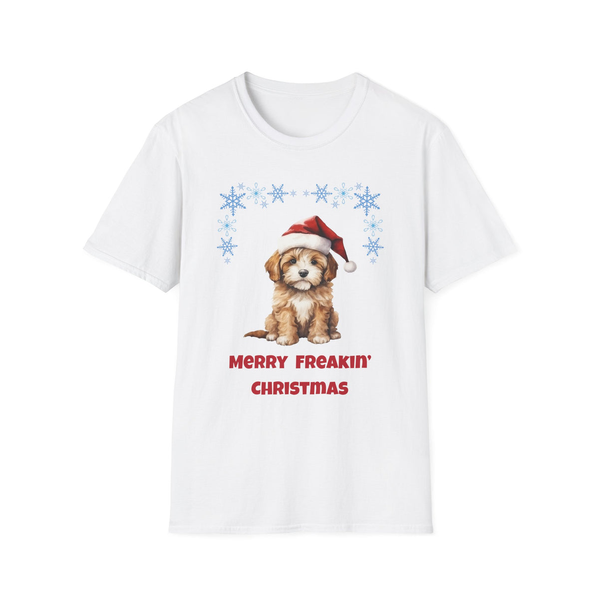 Merry Freakin' Christmas Snowflake Puppy Shirt, Cute Dog Christmas Tee