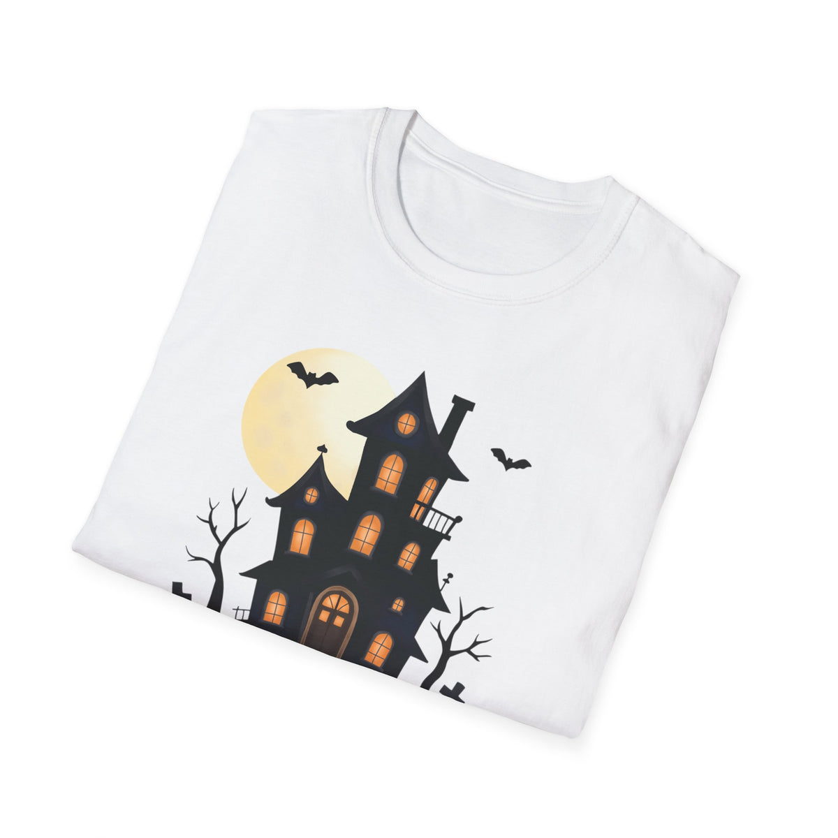 Happy Halloween Haunted House Light Colored Shirt, Spooky Full Moon Halloween