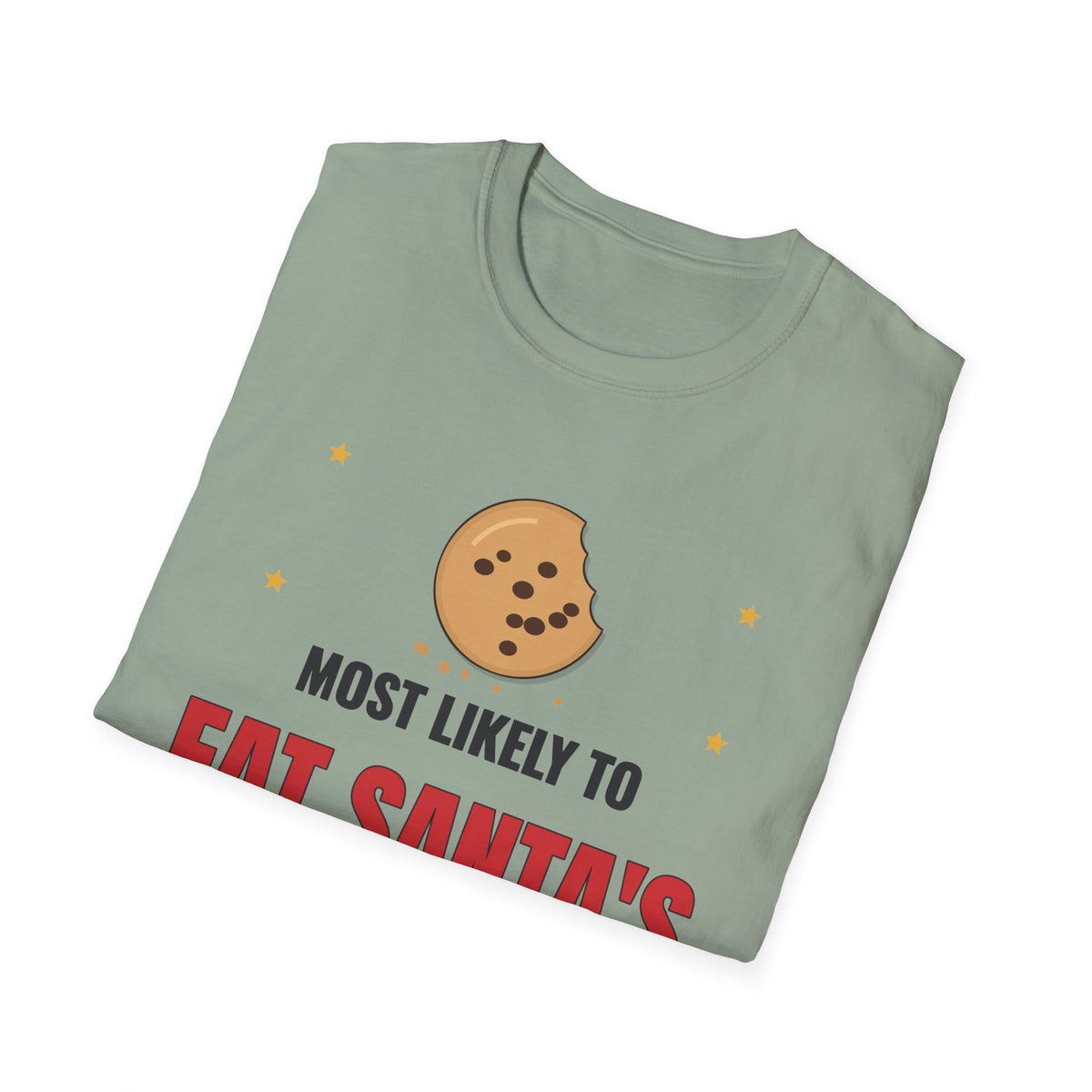 Most Likely to Eat Santa's Cookies Light Colored Shirt, Funny Family Christmas Tee