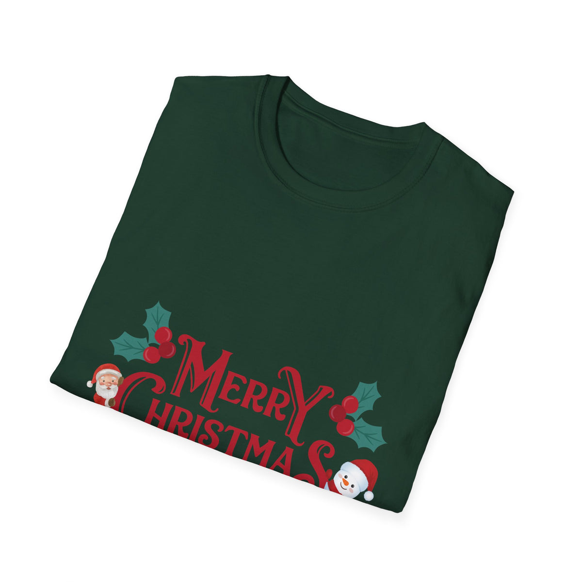 Merry Christmas Santa and Snowman Shirt, Classic Holiday Tee