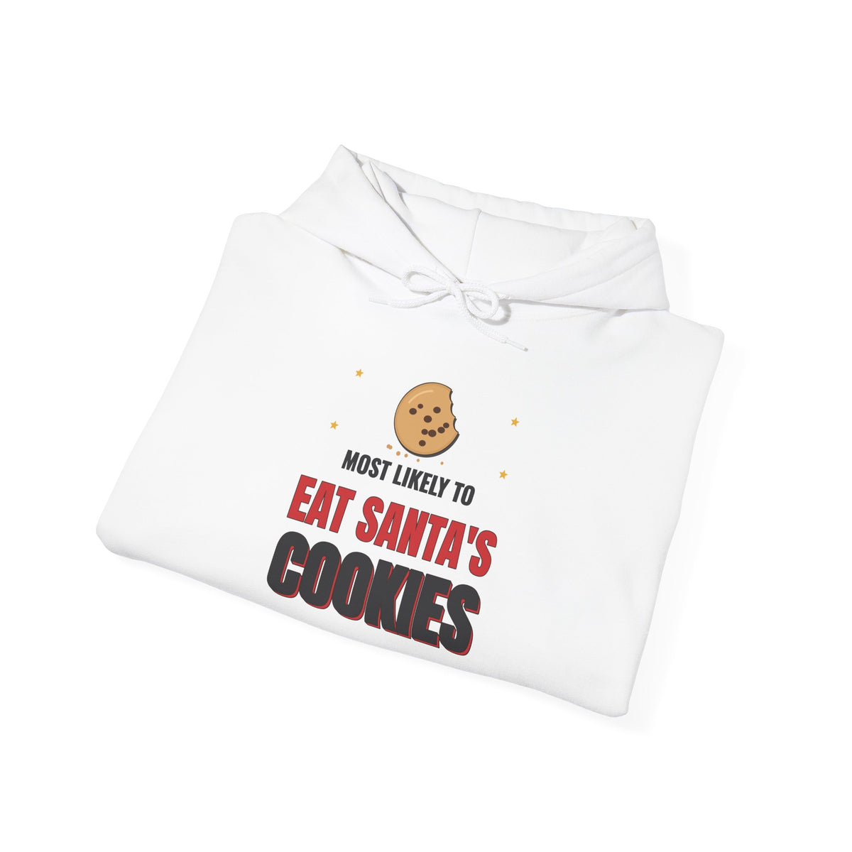 Most Likely to Eat Santa's Cookies Light Colored Hoodie, Funny Family Christmas Sweatshirt