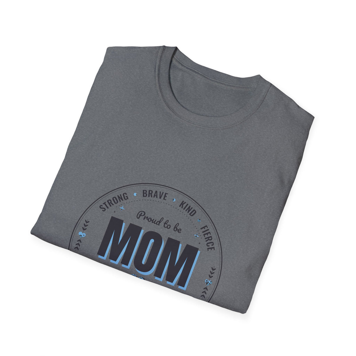 Proud to Be MOM Blue Leopard Light Colored Shirt, Mom Badge Tee