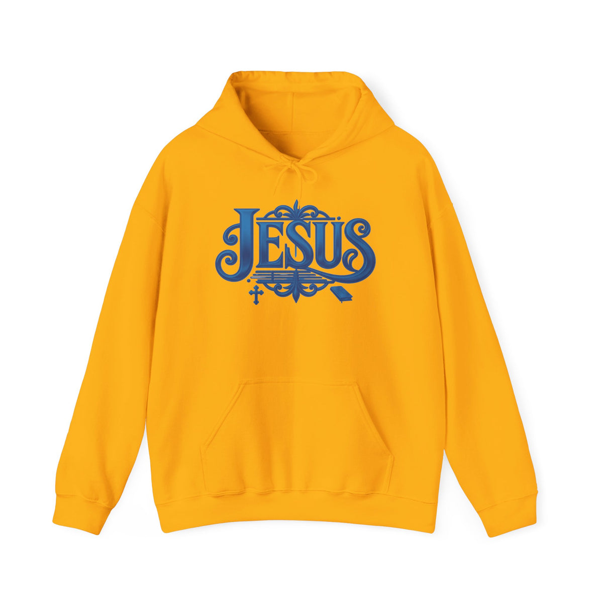 Jesus Blue Scroll Hoodie, Christian Faith Sweatshirt