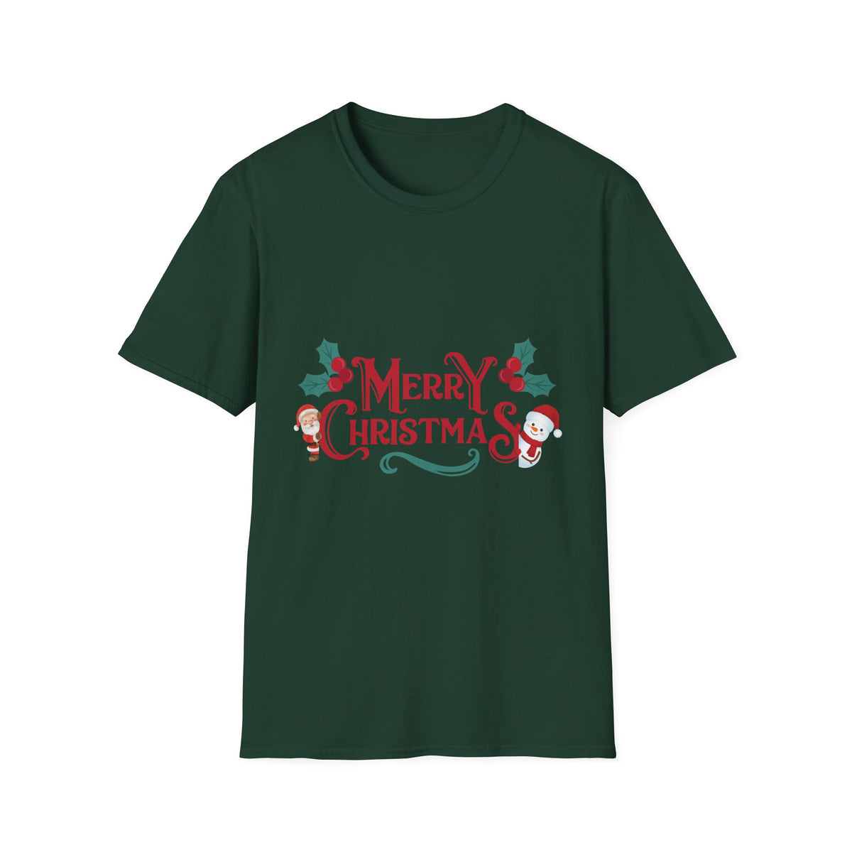 Merry Christmas Santa and Snowman Shirt, Classic Holiday Tee