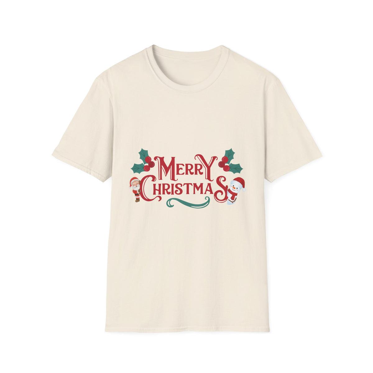 Merry Christmas Santa and Snowman Shirt, Classic Holiday Tee