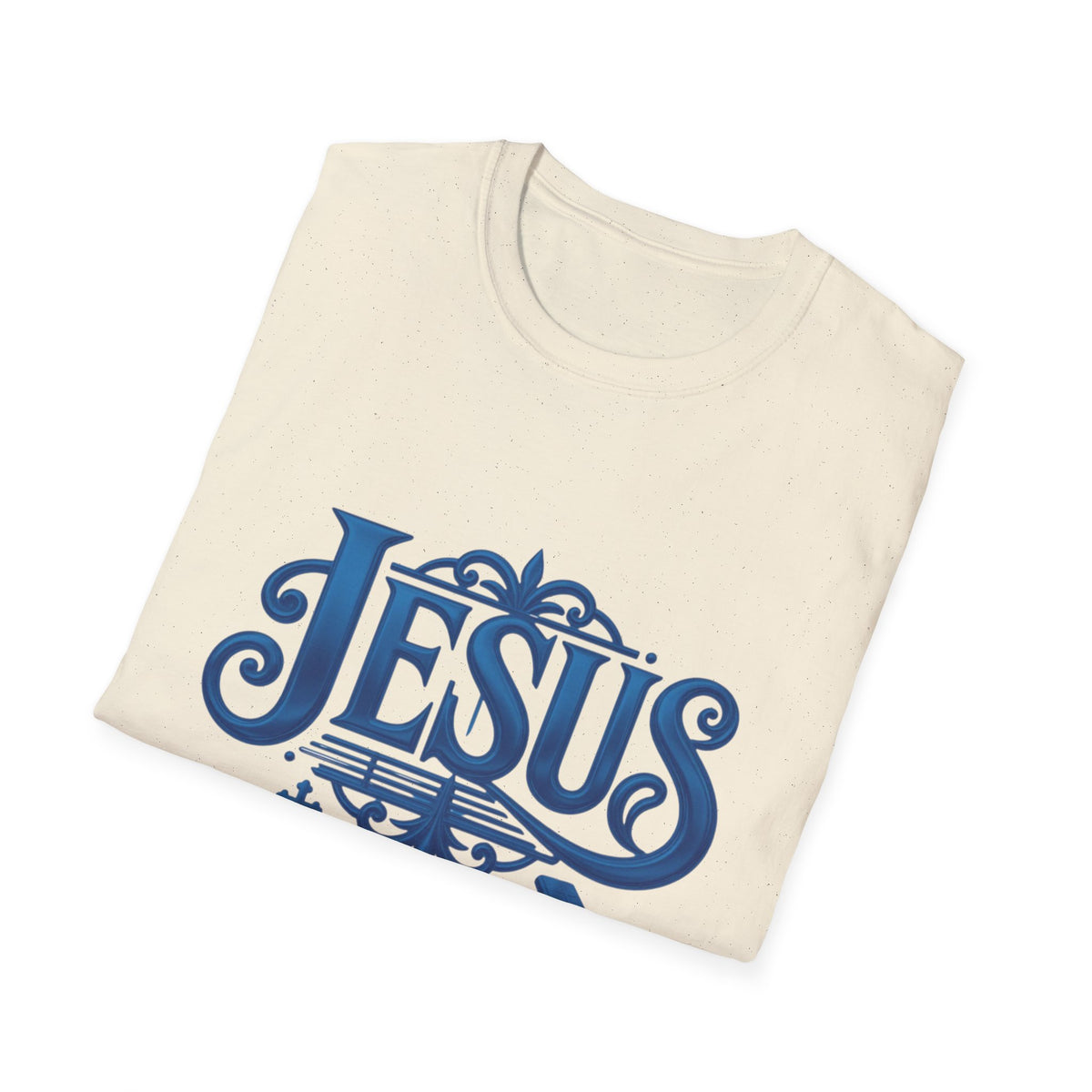 Jesus Blue Scroll Shirt, Christian Faith Tee