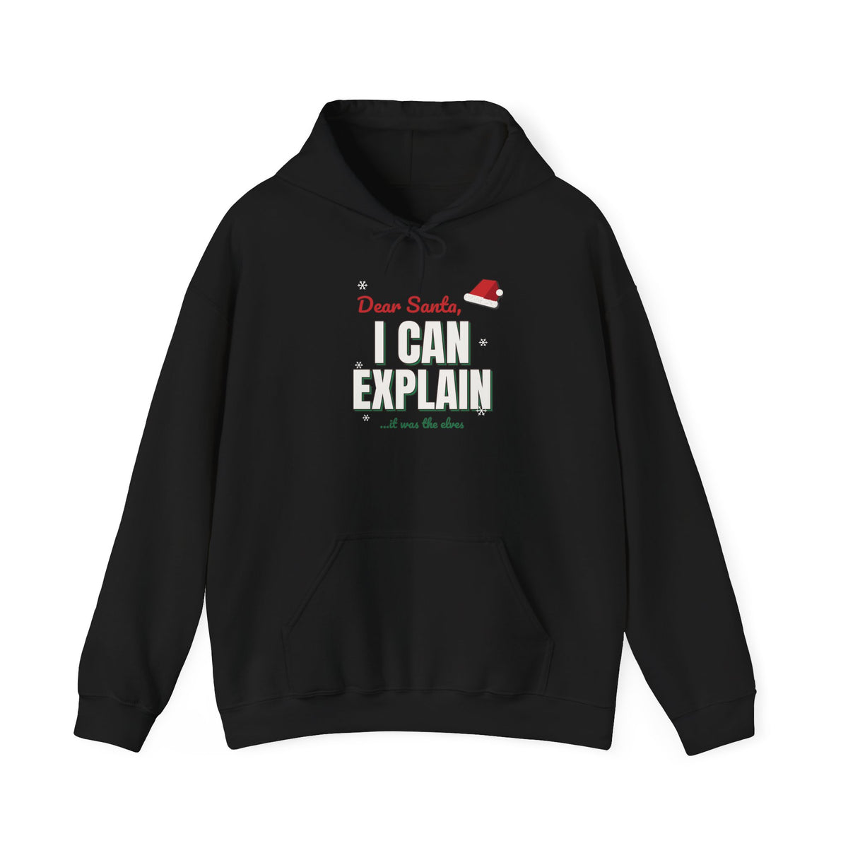 Dear Santa I Can Explain Hoodie, Funny Christmas Dark Colored Sweatshirt