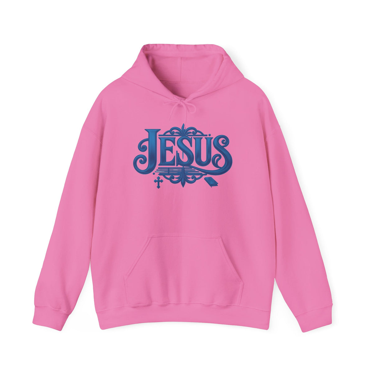 Jesus Blue Scroll Hoodie, Christian Faith Sweatshirt