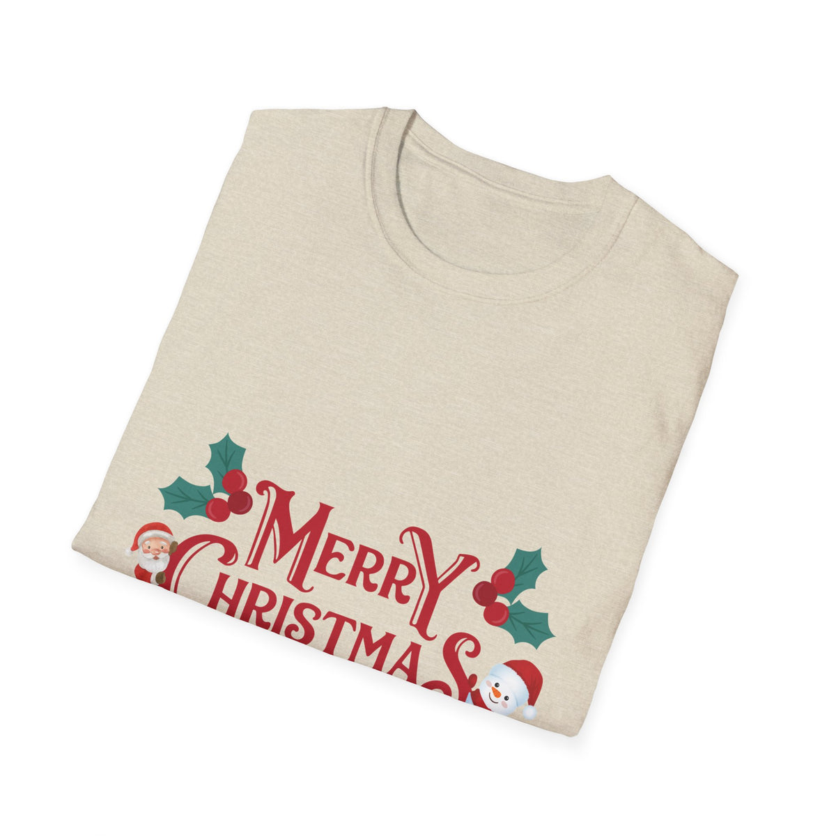 Merry Christmas Santa and Snowman Shirt, Classic Holiday Tee