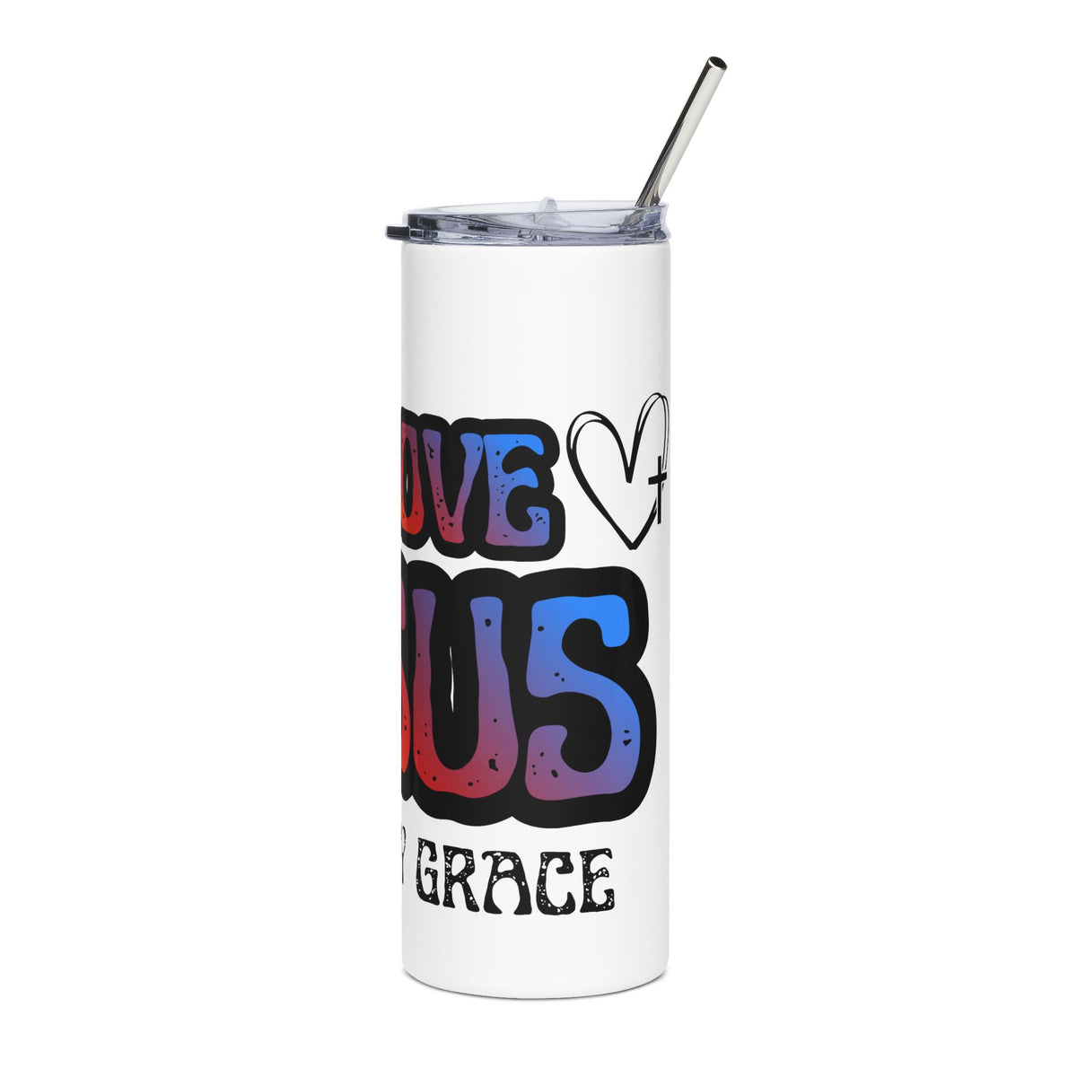 I Love Jesus 20oz Tumbler, Saved By Grace Christian Cup