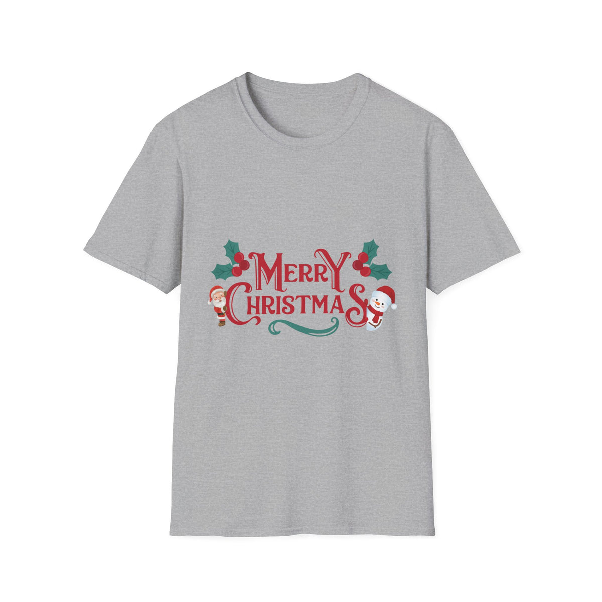 Merry Christmas Santa and Snowman Shirt, Classic Holiday Tee