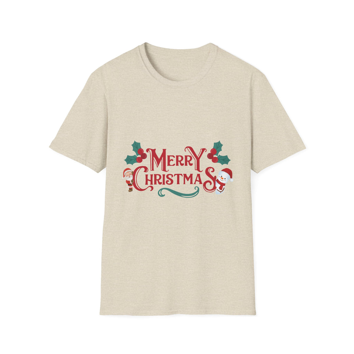 Merry Christmas Santa and Snowman Shirt, Classic Holiday Tee