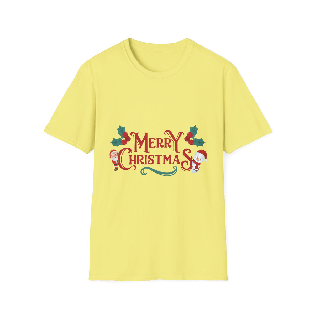 Merry Christmas Santa and Snowman Shirt, Classic Holiday Tee