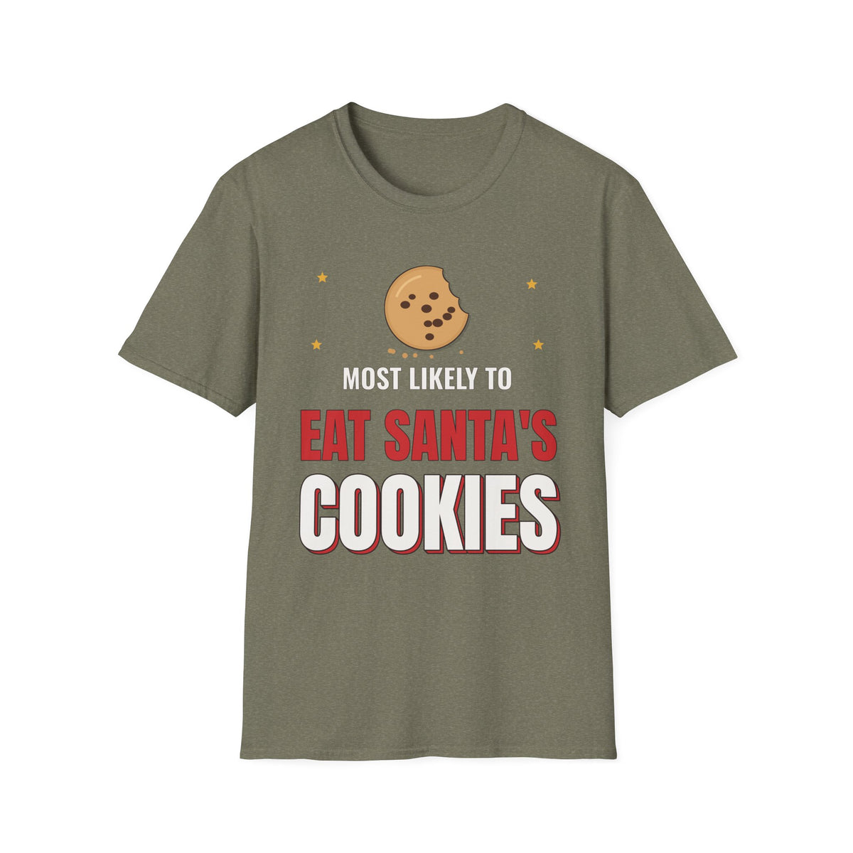 Most Likely to Eat Santa's Cookies Dark Colored Shirt, Funny Family Christmas Tee