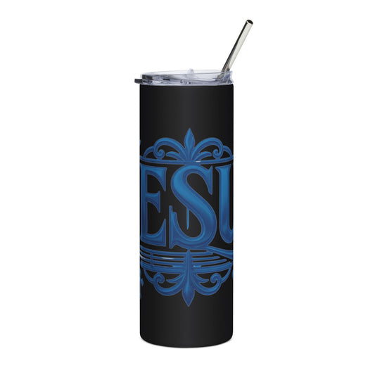 Jesus Blue Scroll 20oz Tumbler, Christian Faith Cup
