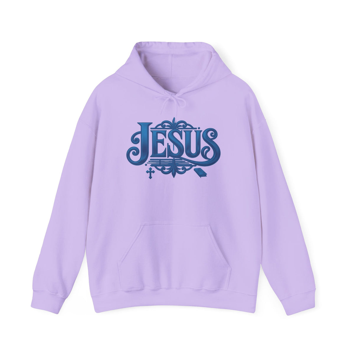 Jesus Blue Scroll Hoodie, Christian Faith Sweatshirt