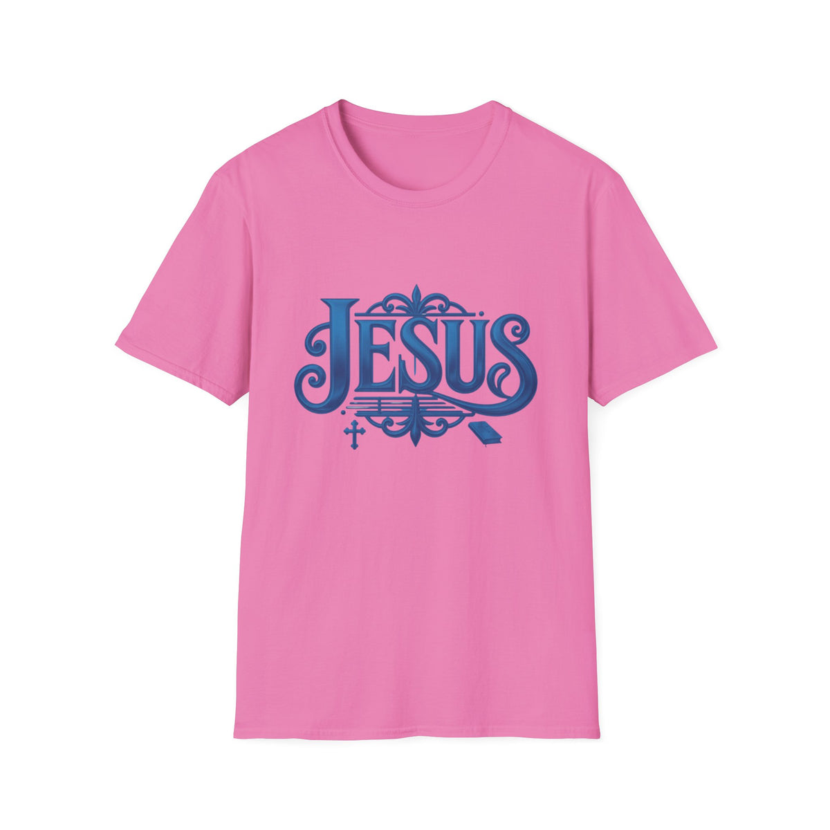 Jesus Blue Scroll Shirt, Christian Faith Tee