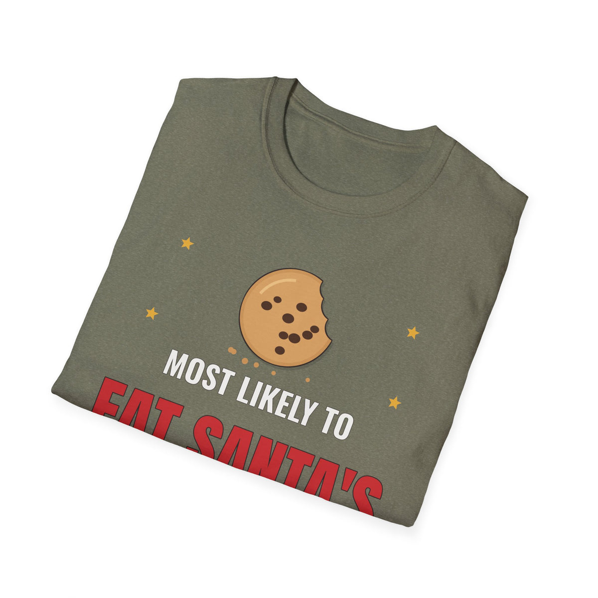Most Likely to Eat Santa's Cookies Dark Colored Shirt, Funny Family Christmas Tee