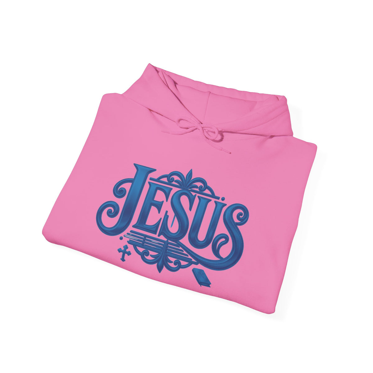 Jesus Blue Scroll Hoodie, Christian Faith Sweatshirt