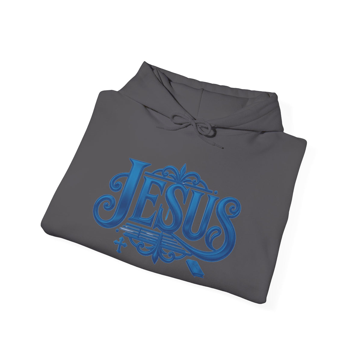 Jesus Blue Scroll Hoodie, Christian Faith Sweatshirt