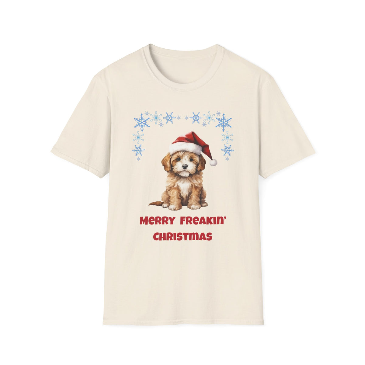 Merry Freakin' Christmas Snowflake Puppy Shirt, Cute Dog Christmas Tee