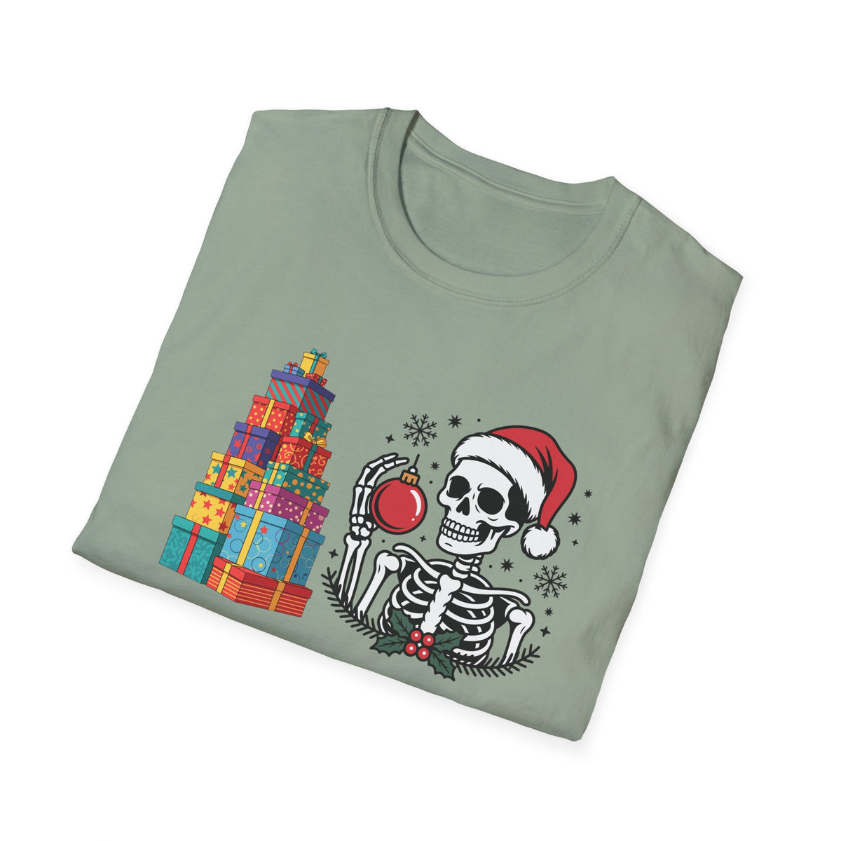Dead Tired of Christmas Shopping Shirt, Funny Skeleton Holiday Tee