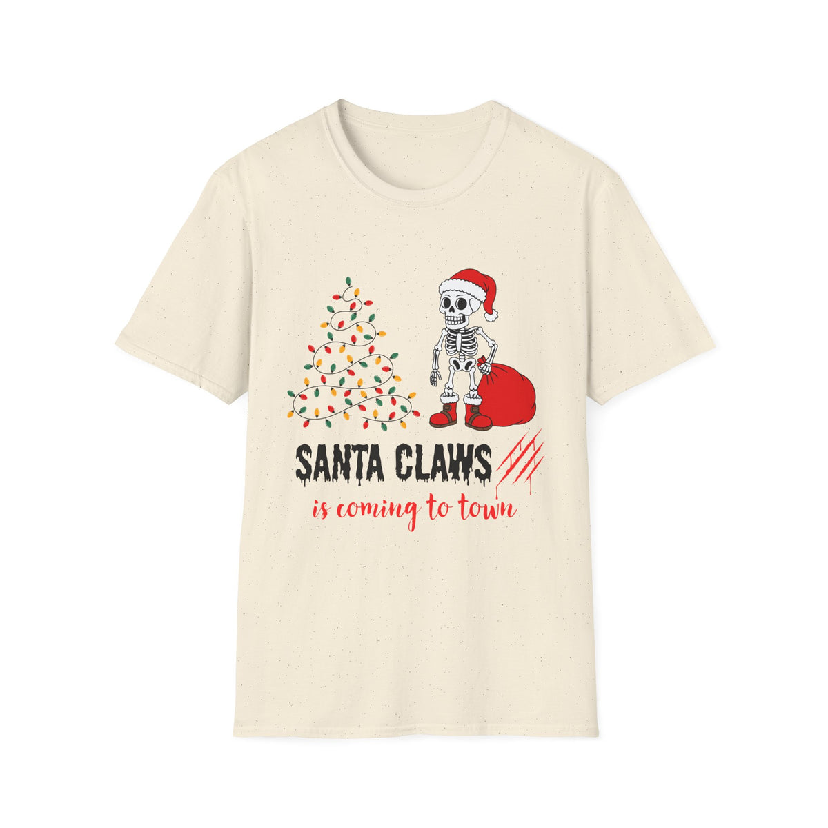 Santa Claws Is Coming to Town Shirt, Funny Skeleton Christmas Tee