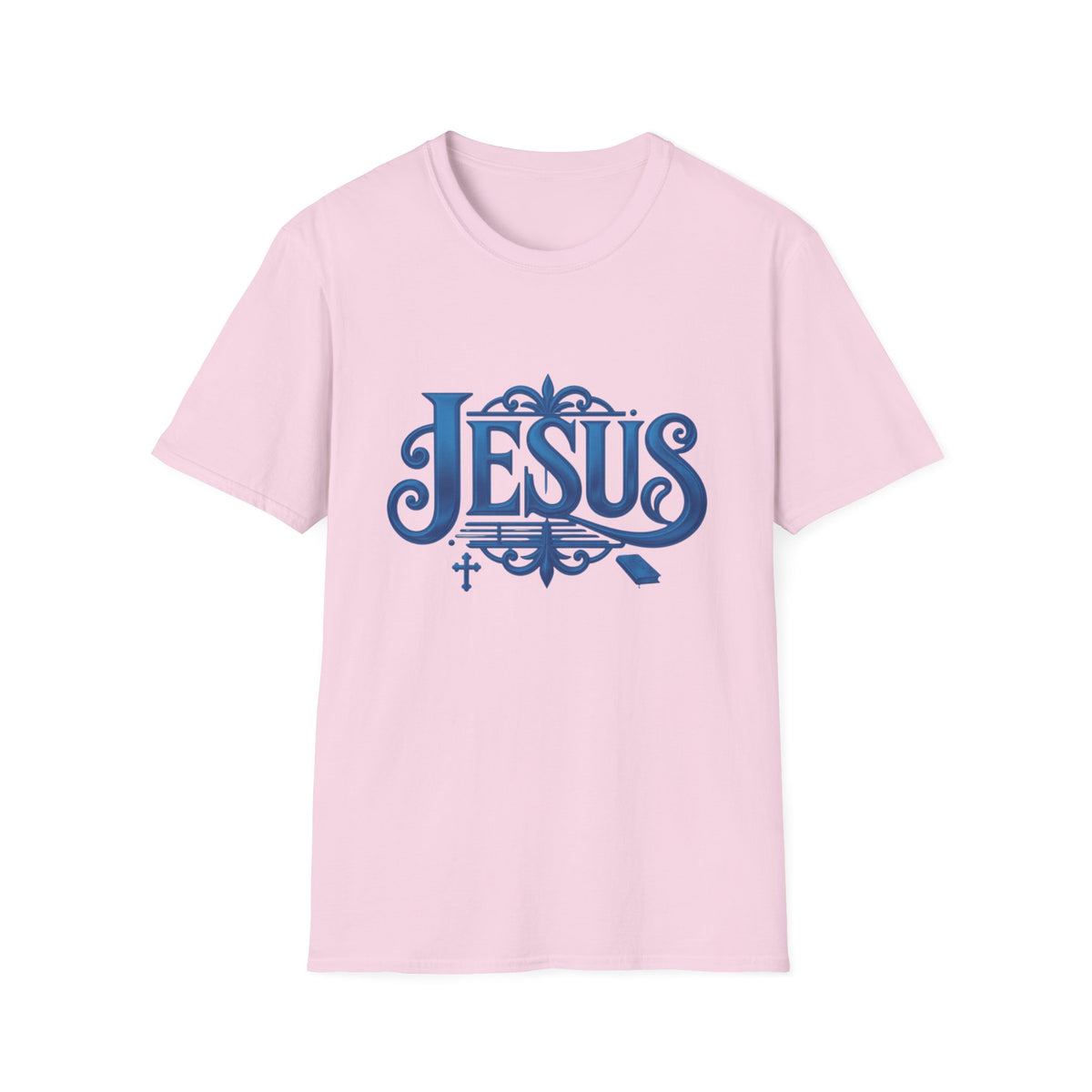 Jesus Blue Scroll Shirt, Christian Faith Tee